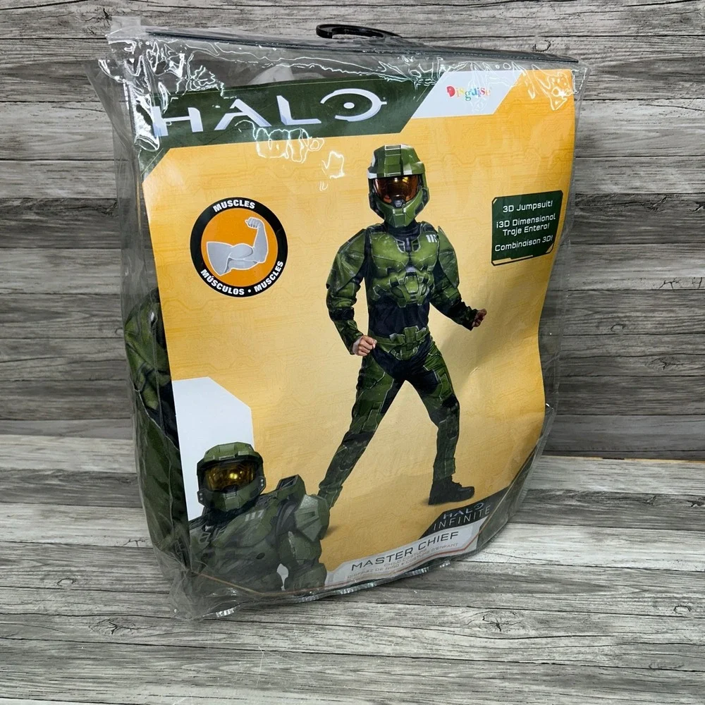 Halo Infinite Master Chief Muscle Kids Costume Large 10/12